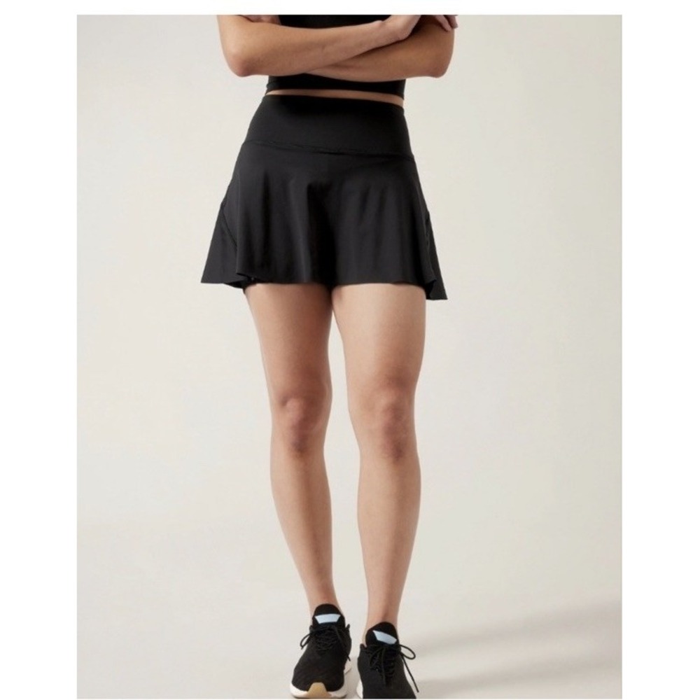 Athleta Ace Tennis Skort 13.5 Womens XL Black Athletic Pull On New Condition
